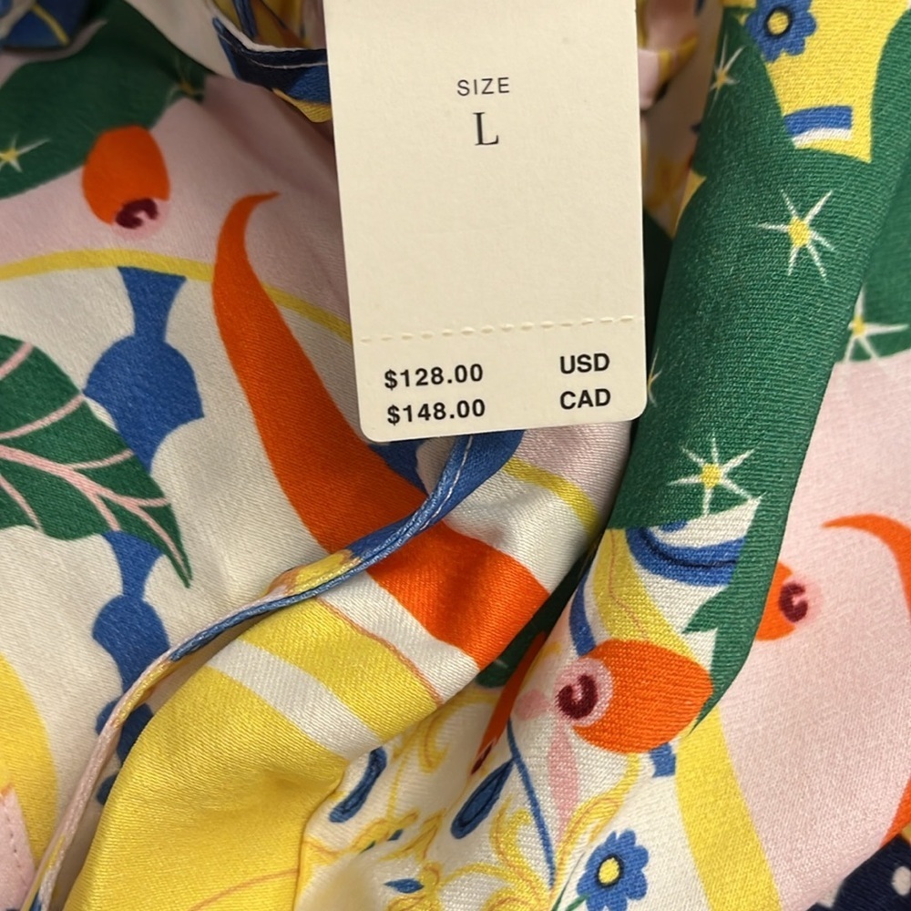 Anthropologie Maeve Silk Pull On Pants new wtag Colorful Women's Floral pants - Picture 7 of 7